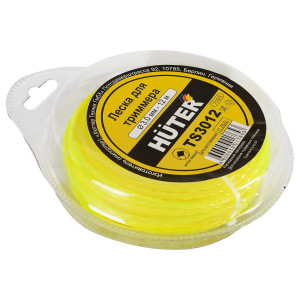 Леска Huter TS3012 для триммера, 3 мм, витой квадрат Леска Huter TS3012 для триммера, 3 мм, витой квадрат